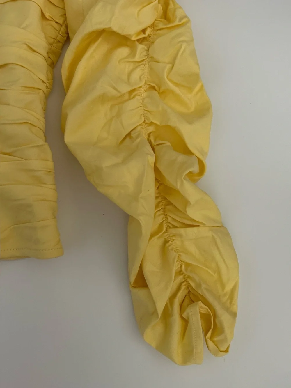 Reformation Joi Top Ruched Yellow Puff Sleeve Square Neck Smocked Size 10 $148